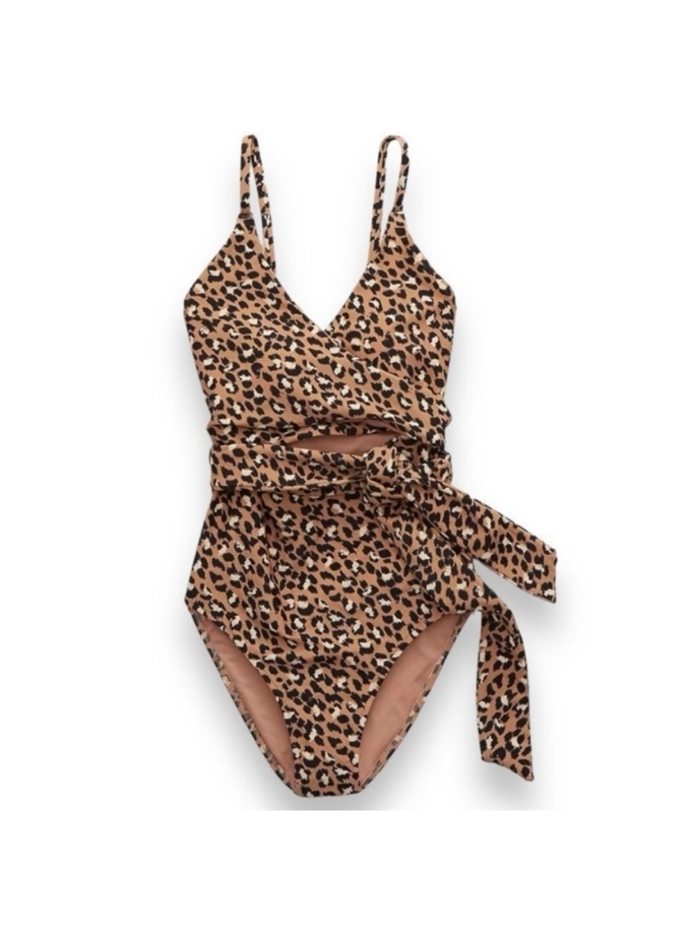 aerie Leopard Print One-Piece Swimsuit Size Large